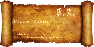 Bierer Kevin névjegykártya