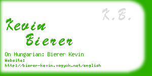 kevin bierer business card